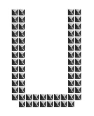  metal alphabet letter symbol  U, Pyramid Metal Studs © dule964