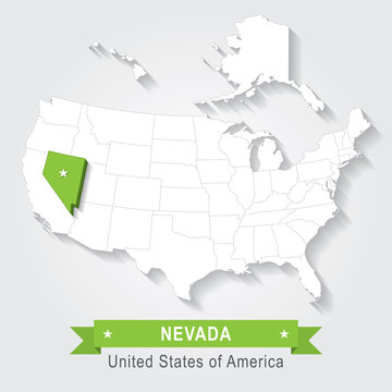 Nevada State. USA administrative map.