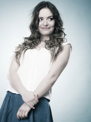 Lovely girl in summer clothes portrait