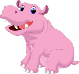 Hippo cartoon sitting