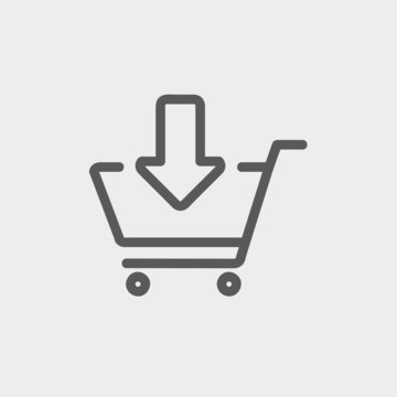 Remove from shopping cart thin line icon