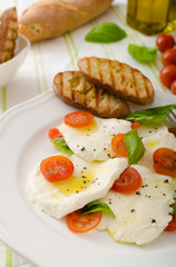 Salad of mozzarella and tomatoes