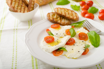 Salad of mozzarella and tomatoes