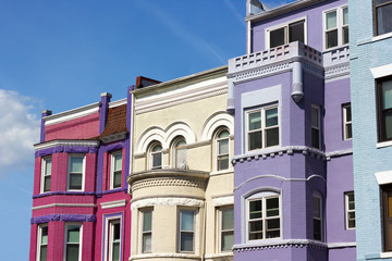 Street with row houses in Washington DC