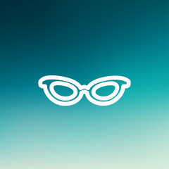 Fototapeta premium Retro cat eyeglasses thin line icon