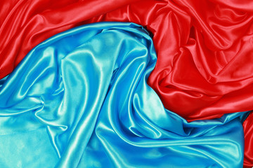 Blue and red Silk cloth of abstract background