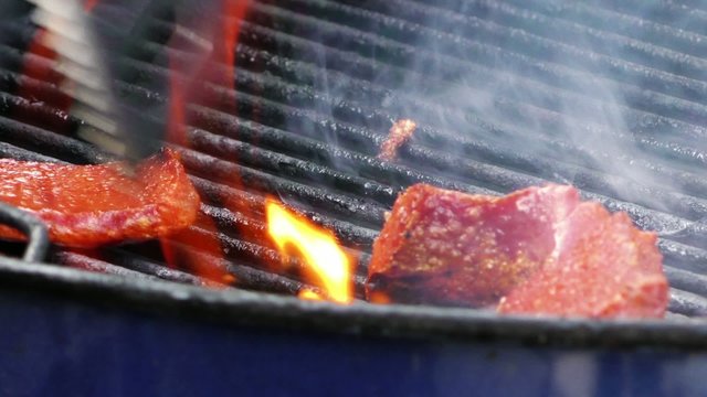 Sausage Turkish Sucuk on Barbecue