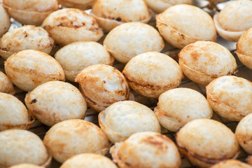 Fototapeta premium Kanom Krok , Dessert Thai sweet. Thai coconut pudding