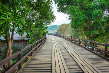 Fototapeta premium Bridge over the river Kwai in Kanchanaburi, Thailand