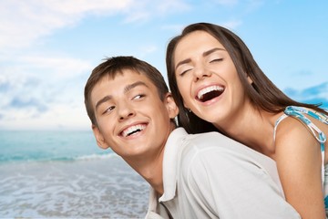 Obraz premium Couple, Beach, Summer.