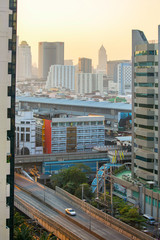 Fototapeta na wymiar Landscape of Bangkok city sunrise view