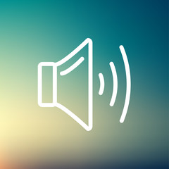 Speaker volume thin line icon