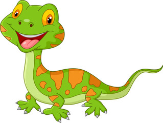 Naklejka premium Cartoon cute lizard