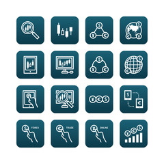forex vector flat icons set of business finance online trading 