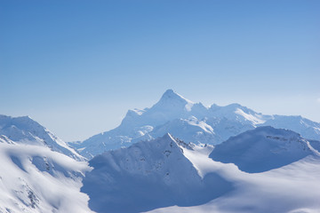 Fototapeta na wymiar mountains, landscapes, sky, caucasus, snow, peak, object, nature