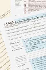Tax form taxation concept