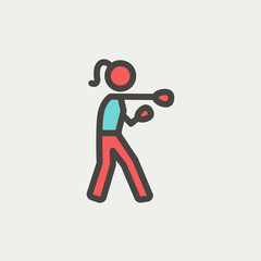 Female Boxer thin line icon