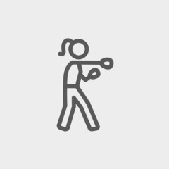 Female Boxer thin line icon