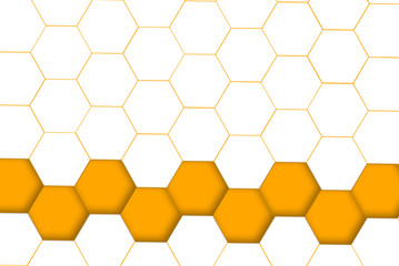 Hexfeld Streifen unten Orange mit Gitter
