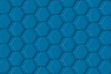 Simples Hexfeld Blau und Gitter