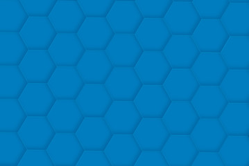 Simples Hexfeld Blau 3D