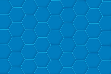 Simples Hexfeld Blau flach