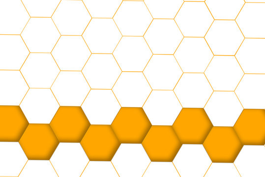 Hexfeld Streifen unten Orange mit Gitter