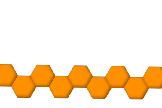 Hexfeld Streifen unten Orange