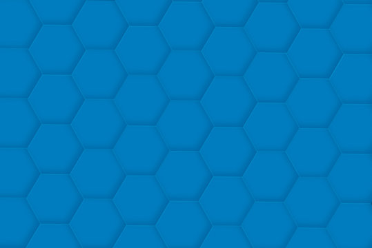 Simples Hexfeld Blau 3D