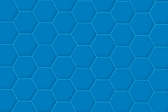Simples Hexfeld Blau flach