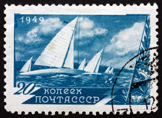 Postage stamp Russia 1949 Regatta, sport