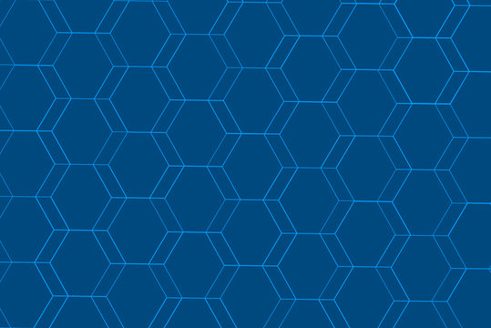 Simples Hexfeld Gitter Blau