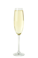 Glass of champagne isolated on a white