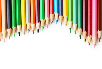 Colour pencils isolated on white