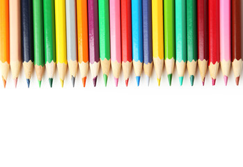 Colour pencils isolated on white