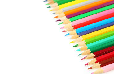 Colour pencils isolated on white