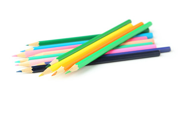 Colour pencils isolated on white