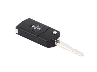 Modern remote car key on white background