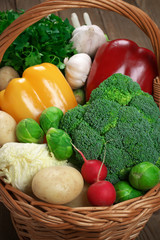 Various vegetables in basket