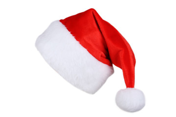 Santa Claus red hat isolated on white