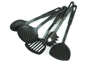 Kitchen utensils isolated on white
