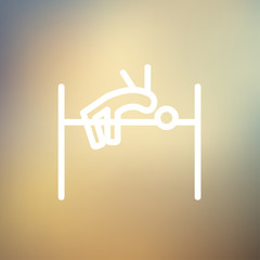 High jump thin line icon