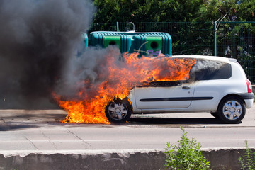 Car with large flames