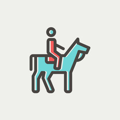 Horse riding thin line icon
