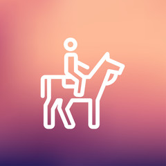 Horse riding thin line icon