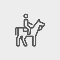 Horse riding thin line icon