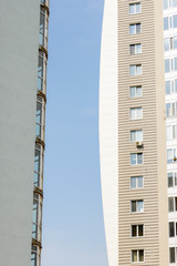 Fototapeta na wymiar Construction of modern residential building in Kiev the capital of Ukraine