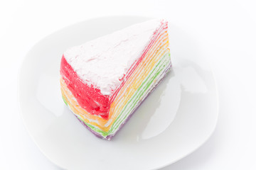 Rainbow crepe cake