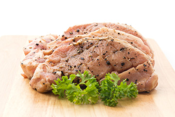 raw meat pork steak with black pepper