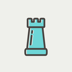 Chess rook thin line icon